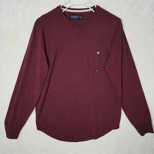 EUC-Abercrombie & Fitch Men's Soft A&F Essential Red Long Sleeve Stretch M Shirt